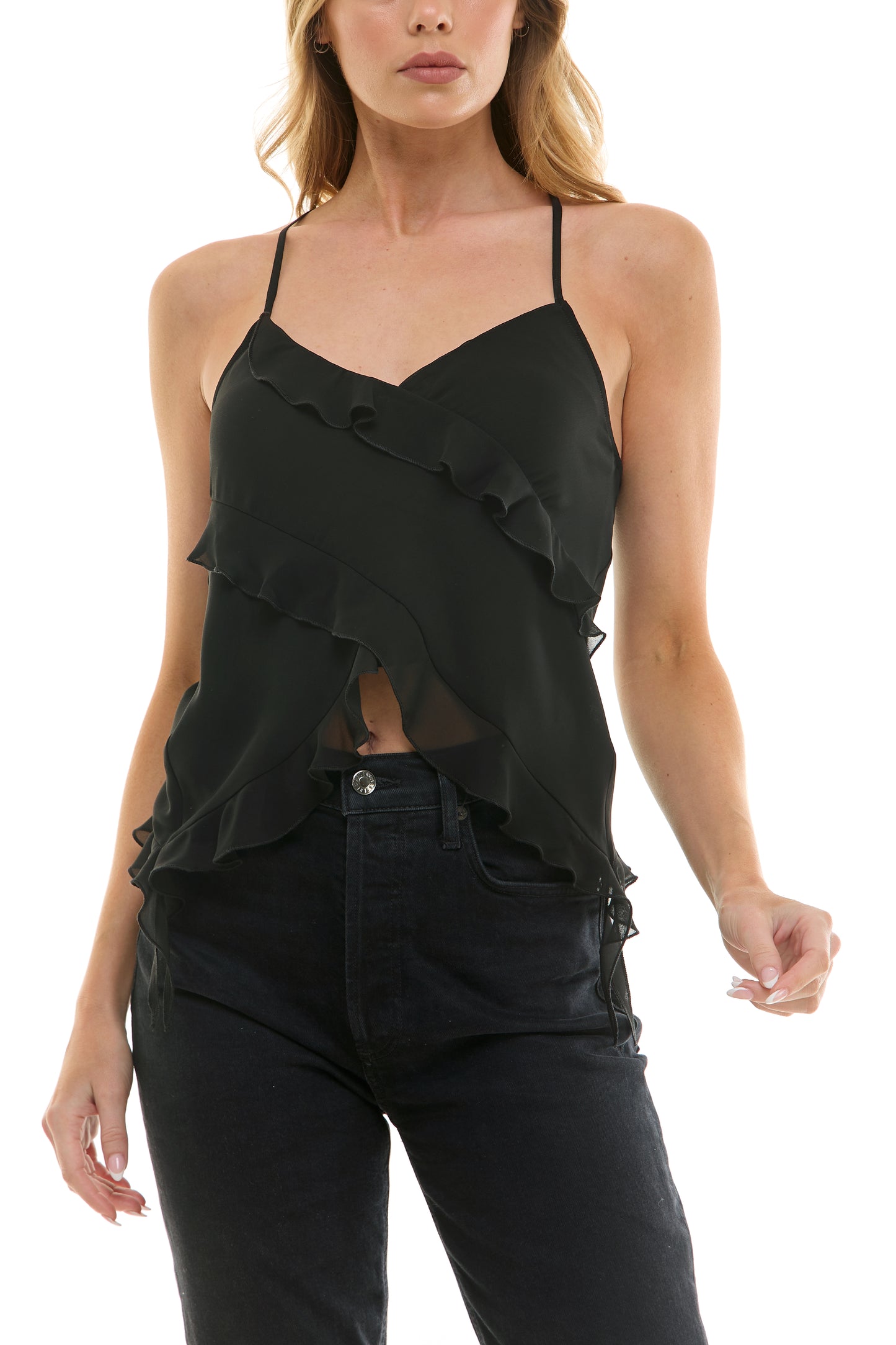 Woven Ruffle Cami