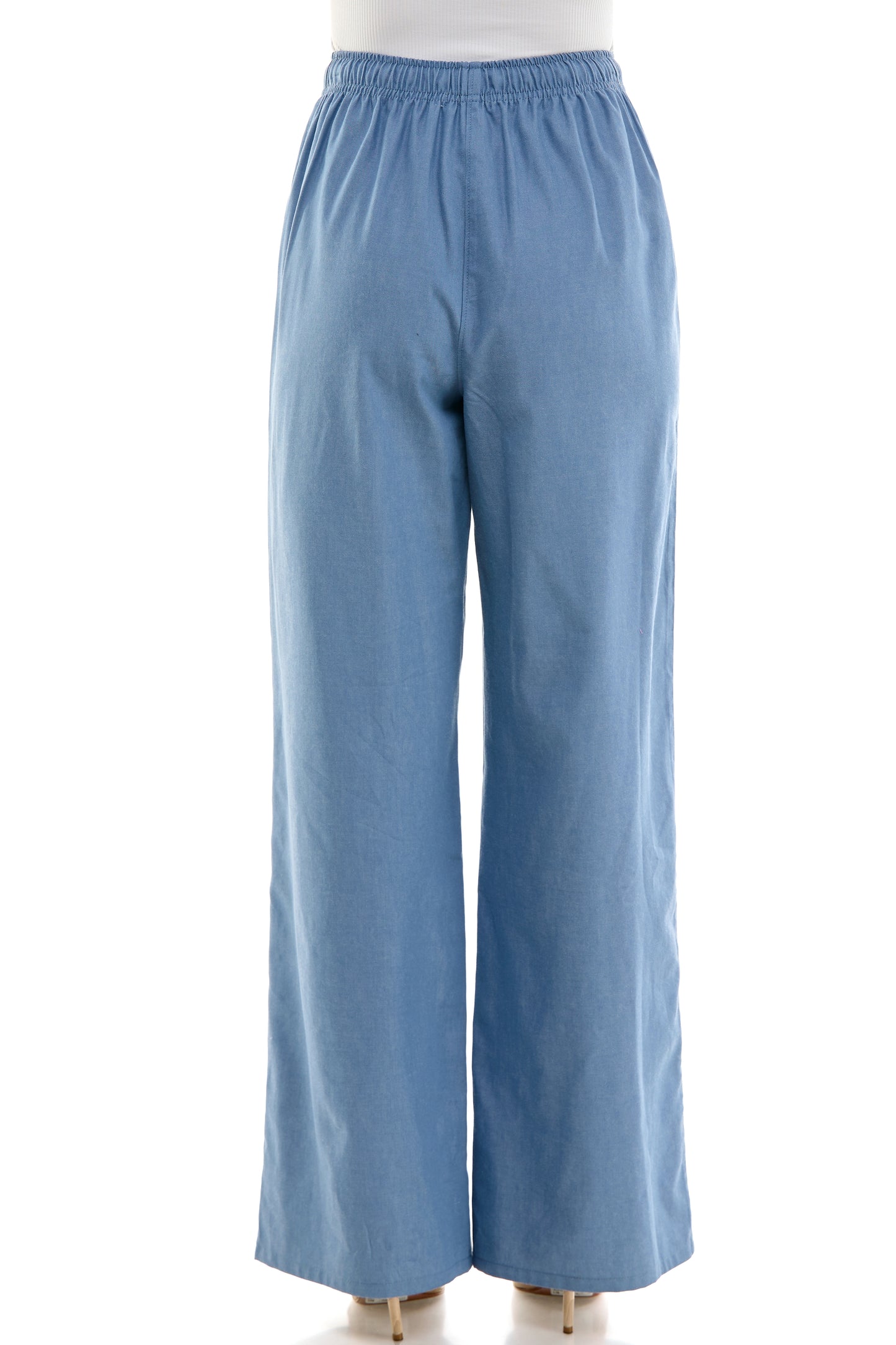 Weekend Breeze Chambray Pants – Light Blue