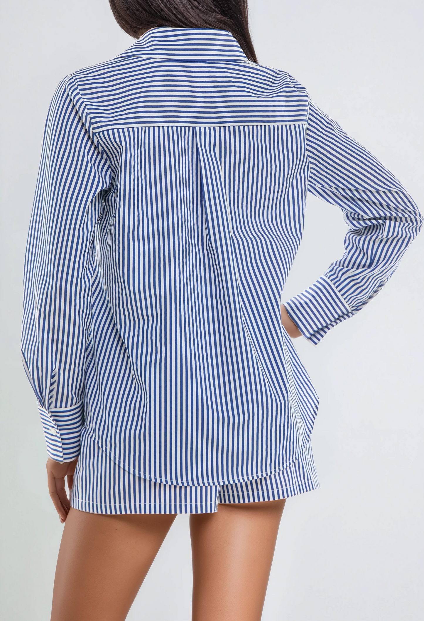 Striped Button-Up Shirt – Blue or Pink
