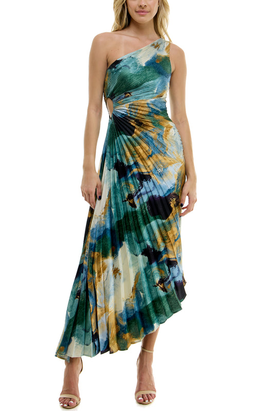ONE SHOULDER MIDI DRESS