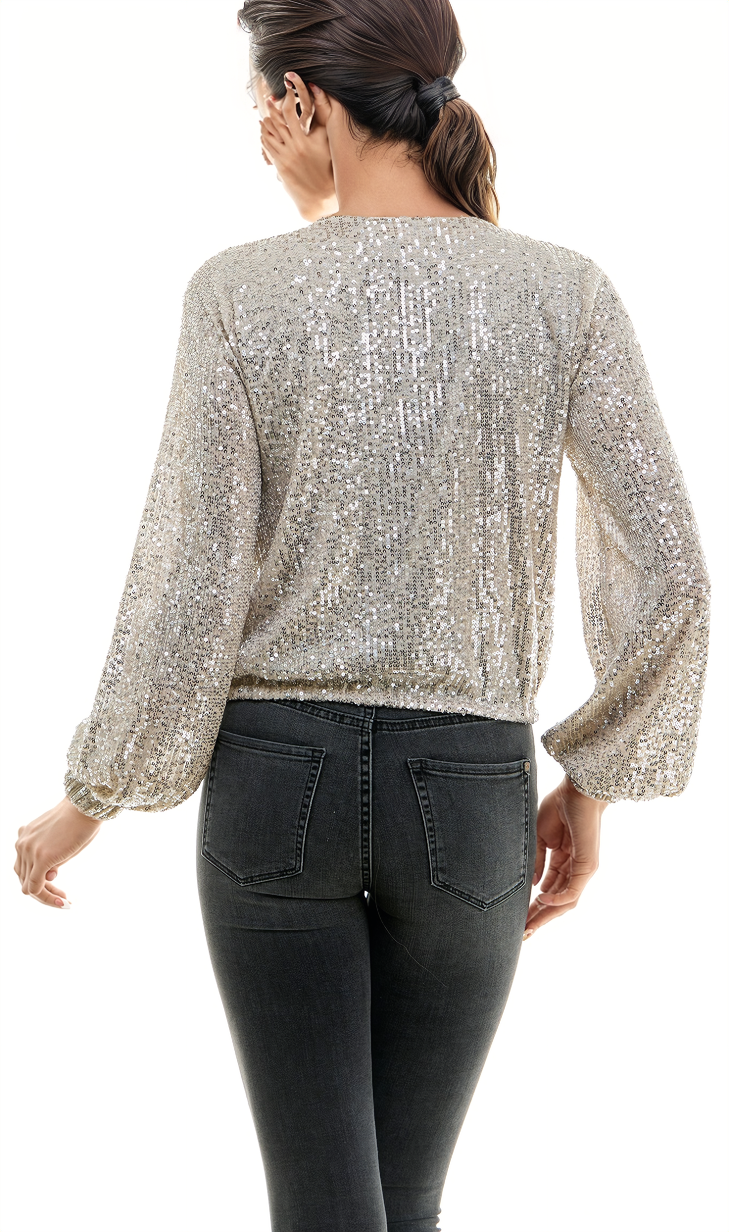 Gabriella Sequin Wrap Top